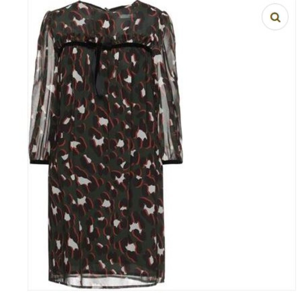 NWT | Relish Sheer Tie Dress | Dark Olive | Sz S